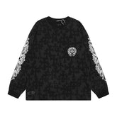 ChromeHearts Lettered Dark Patterned Cross Long-Sleeved T-Shirt