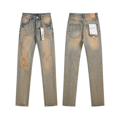 Purple Brand Vintage Splatter Print Loose Straight Jeans