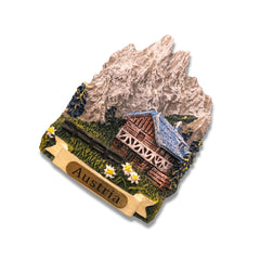 🇦🇹 Austria Alps Wooden Cabin 3D Magnet