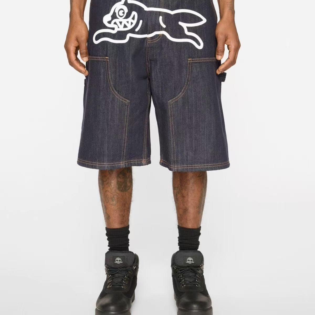 BBC ICECREAM Two-Knee Workover Five-Piece Pants Denim Shorts
