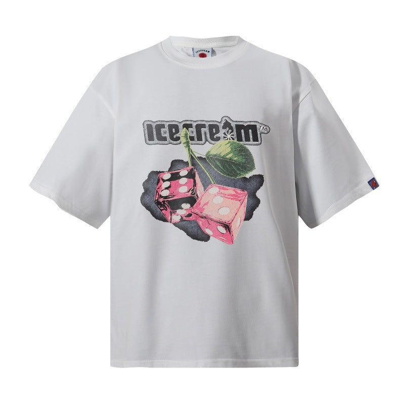 Cross border beauty trend BBCicecaream new printed casual versatile pure cotton high-quality short sleeved t-shirt (6)