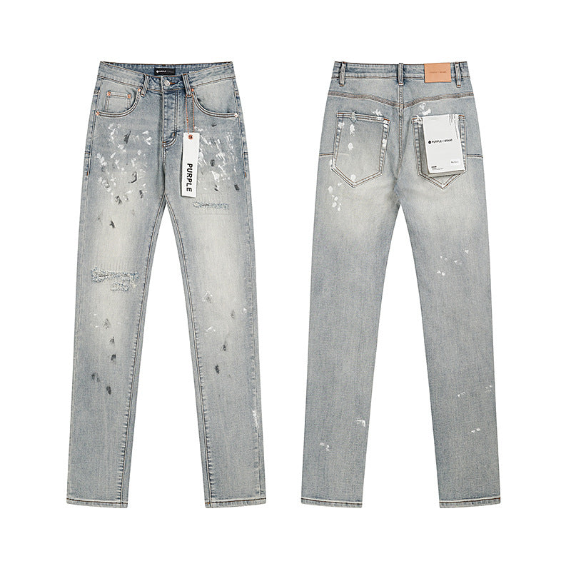Purple Brand Retro Washed Casual Straight Jeans