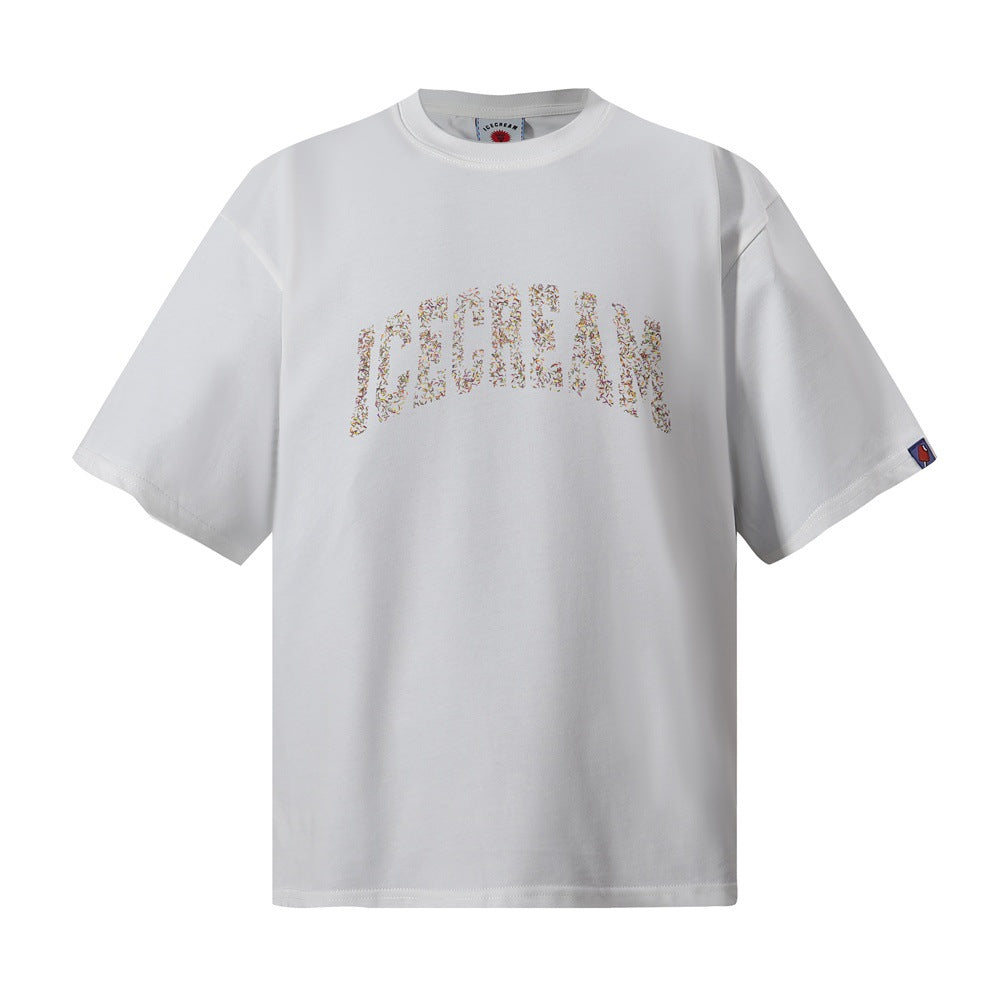 Cross border beauty trend BBCicecaream new printed casual versatile pure cotton high-quality short sleeved t-shirt (4)