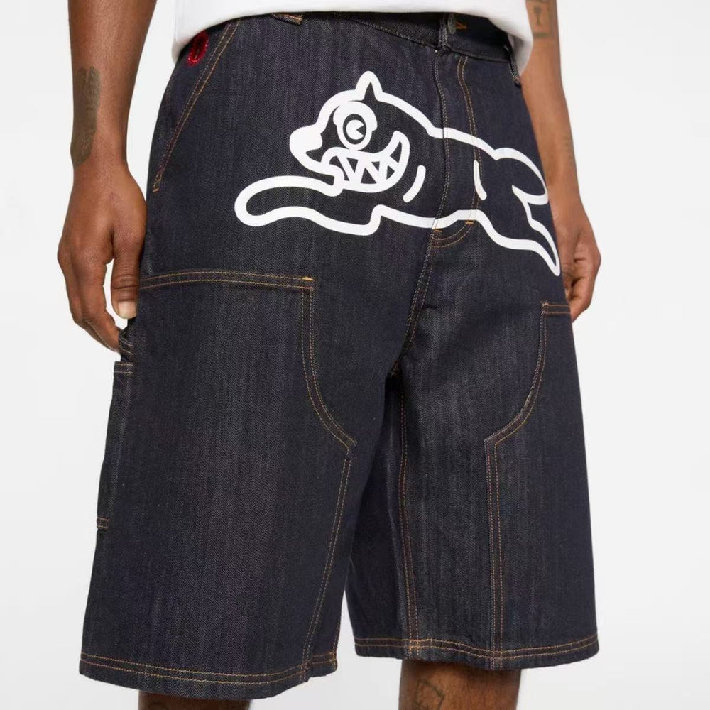 BBC ICECREAM Two-Knee Workover Five-Piece Pants Denim Shorts