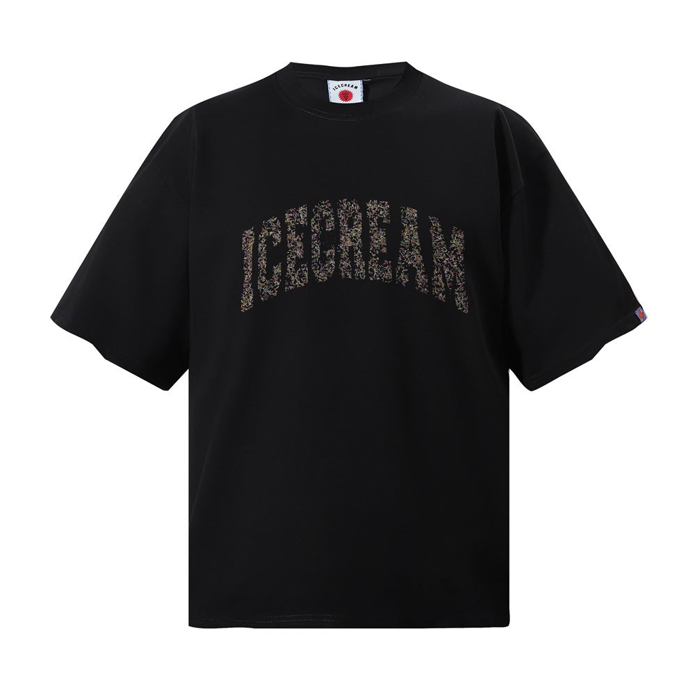 Cross border beauty trend BBCicecaream new printed casual versatile pure cotton high-quality short sleeved t-shirt (4)
