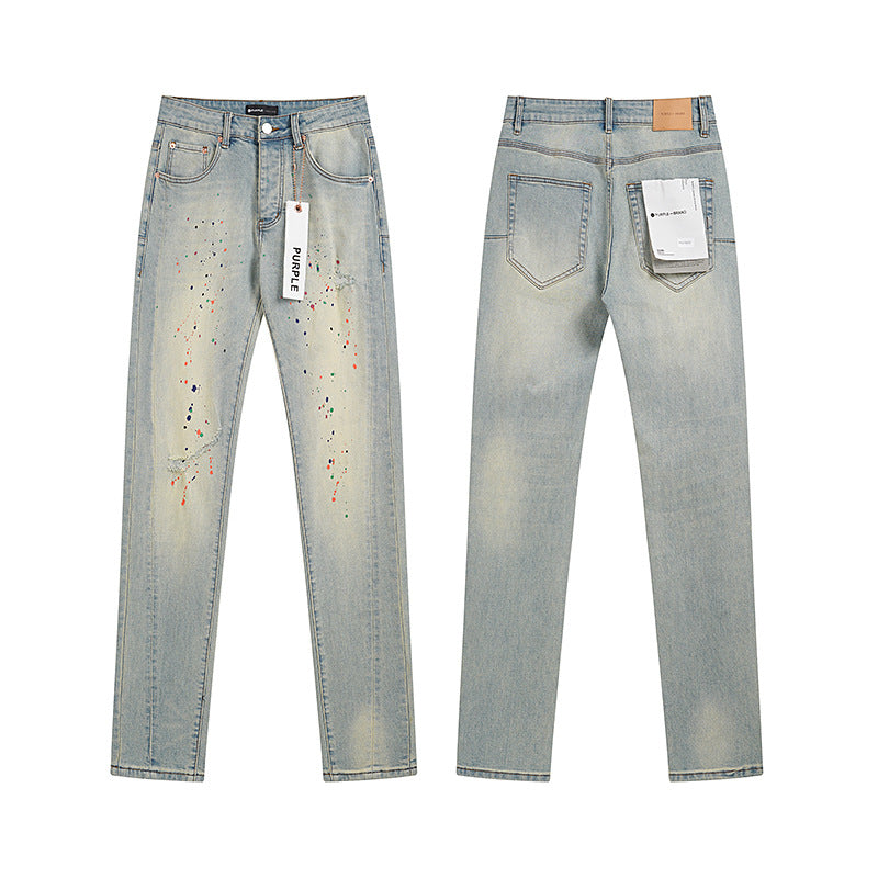 Purple Brand High Street Washed Straight Leg Jeans