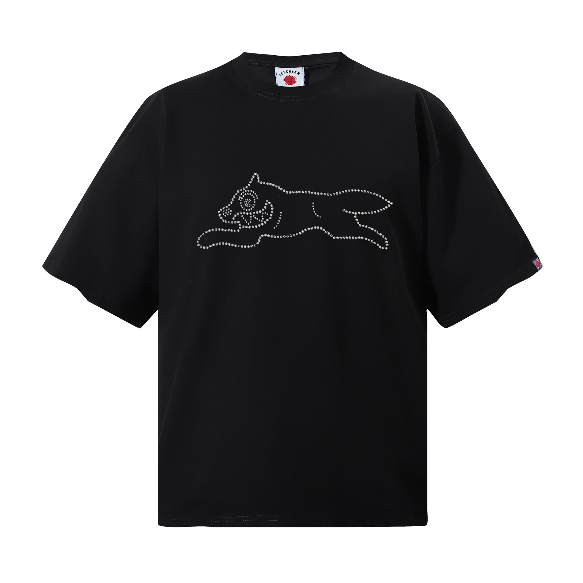 Cross border trendy brand BBCicecaream cartoon pattern casual heavyweight pure cotton round neck short sleeved loose fashion versatile