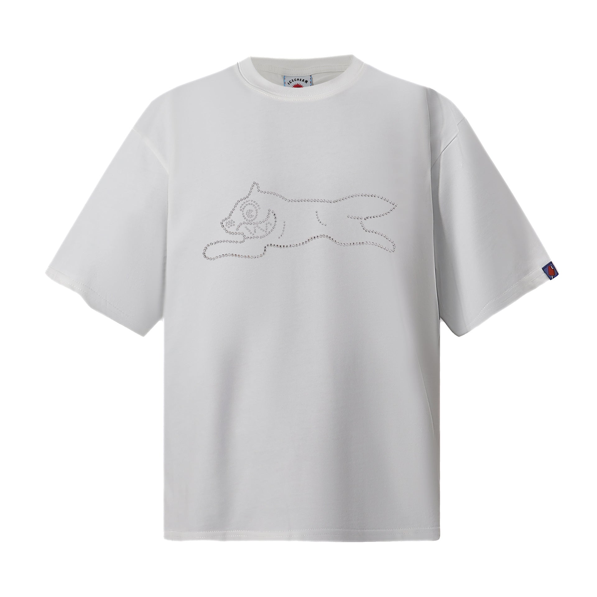 Cross border trendy brand BBCicecaream cartoon pattern casual heavyweight pure cotton round neck short sleeved loose fashion versatile