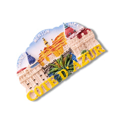 🇫🇷 France Côte d’Azur 3D Magnet with Nice Cannes Menton