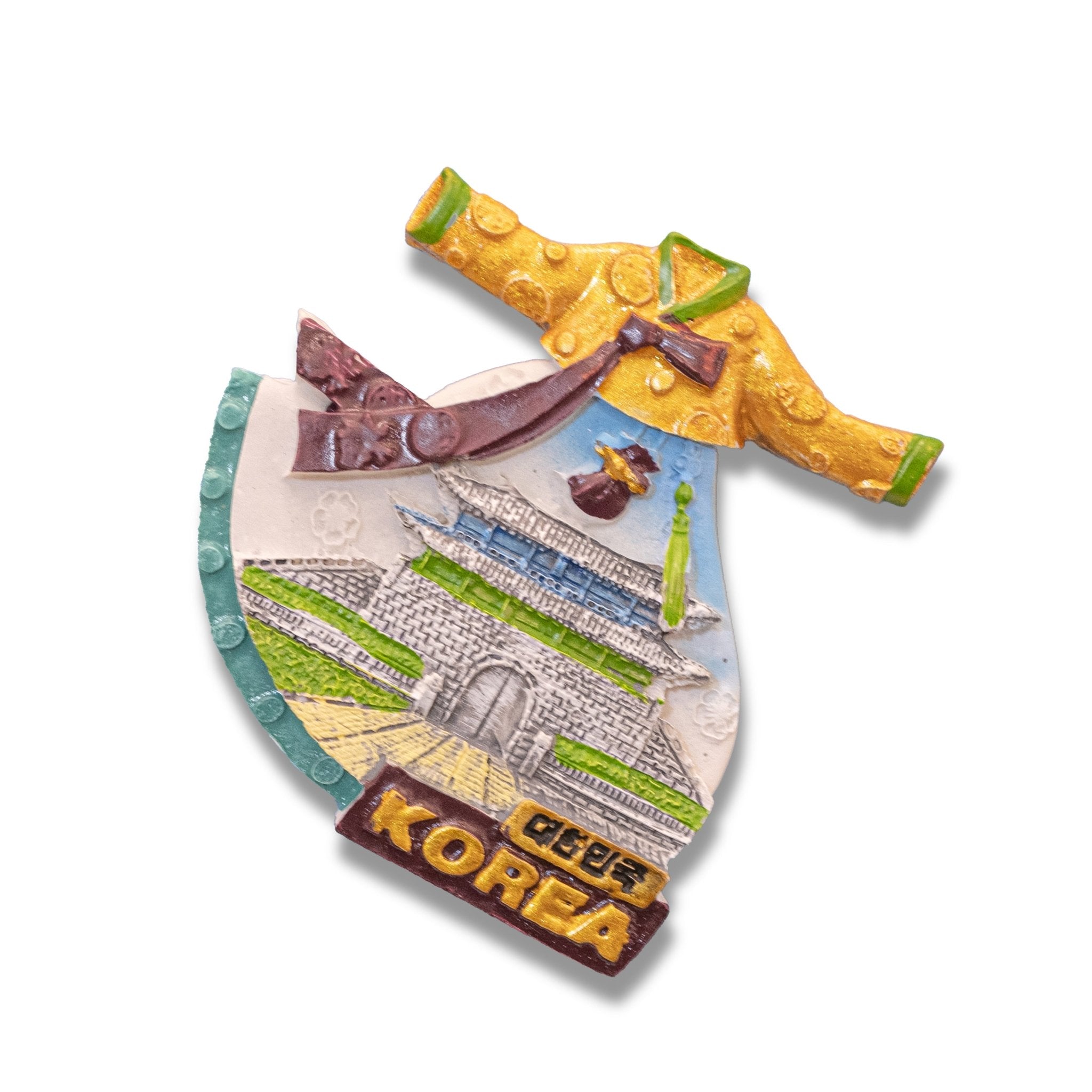 🇰🇷 Korea Hanbok Dress & Sungnyemun Gate Magnet