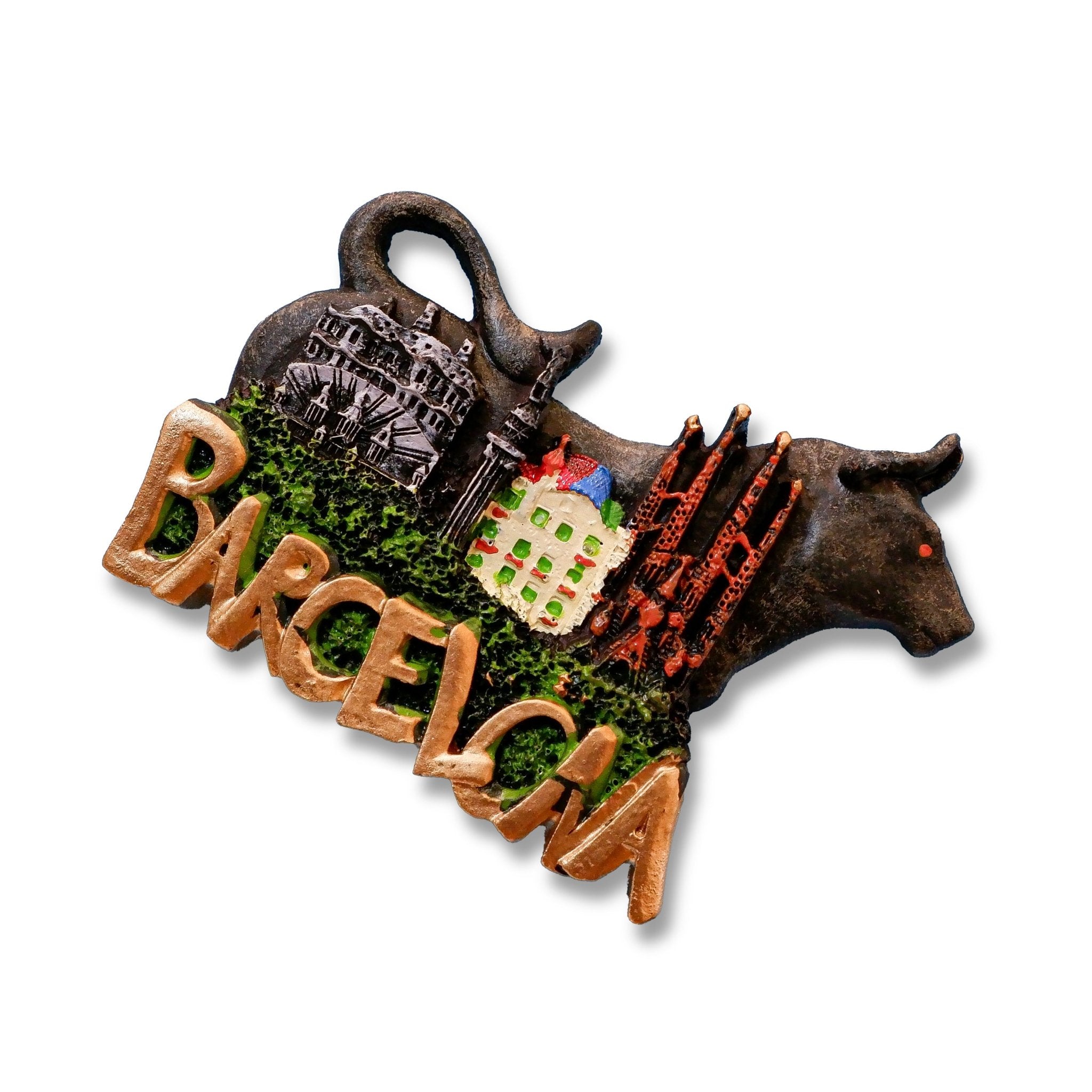 🇪🇸 Spain Barcelona Gaudí Landmarks & Bull 3D Magnet
