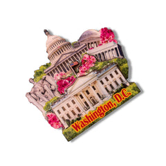 🇺🇸 USA Washington D.C. Landmarks Wood Magnet