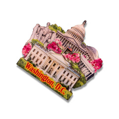 🇺🇸 USA Washington D.C. Landmarks Wood Magnet